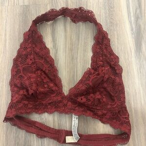 Free People Maroon Halter Bralette